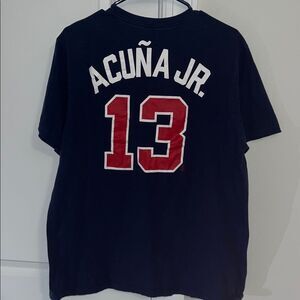 Ronald Acuna Jr. Atlanta Braves Nike Jersey Style baseball t ⚾️shirt L
